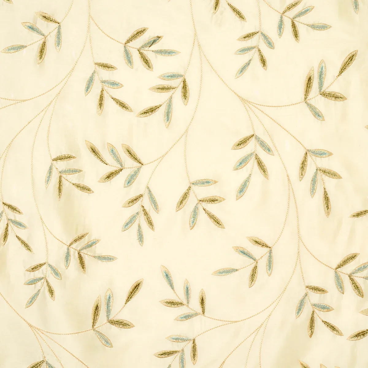 Vigne Embroidery fabric AQUA color by Schumacher