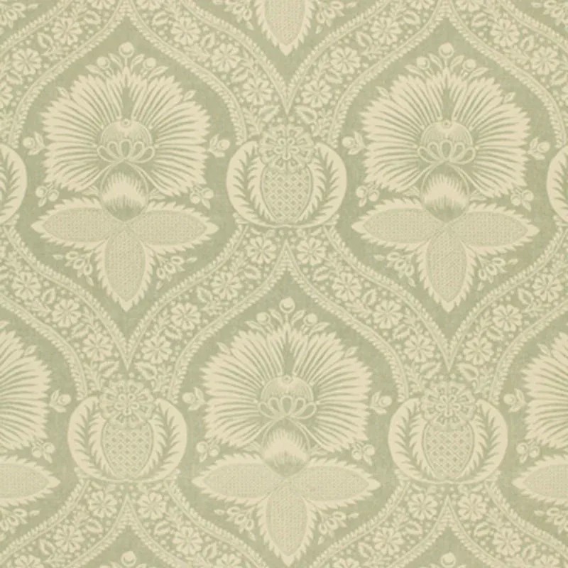 VILLANDRY DAMASK PRINT fabric MINERAL color by Schumacher