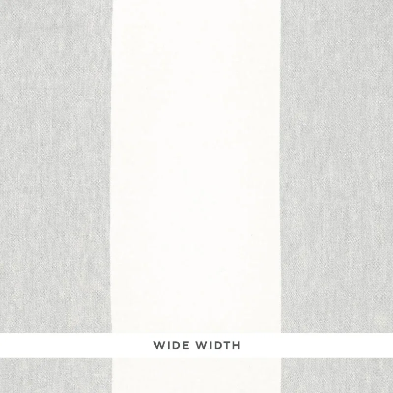 VISTA LINEN STRIPE CASEMENT fabric FOG color by Schumacher