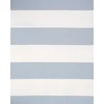 VISTA LINEN STRIPE CASEMENT fabric SKY AND WHITE color by Schumacher