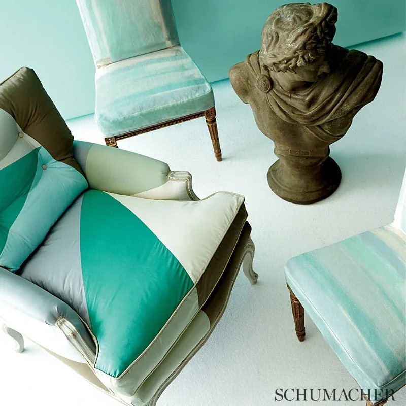 WATERCOLOR fabric CELADON color by Schumacher