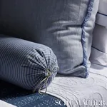 WELLFLEET TICKING STRIPE Fabric – PACIFIC | Schumacher | Wal WELLFLEET TICKING STRIPE fabric PACIFIC color by Schumacher