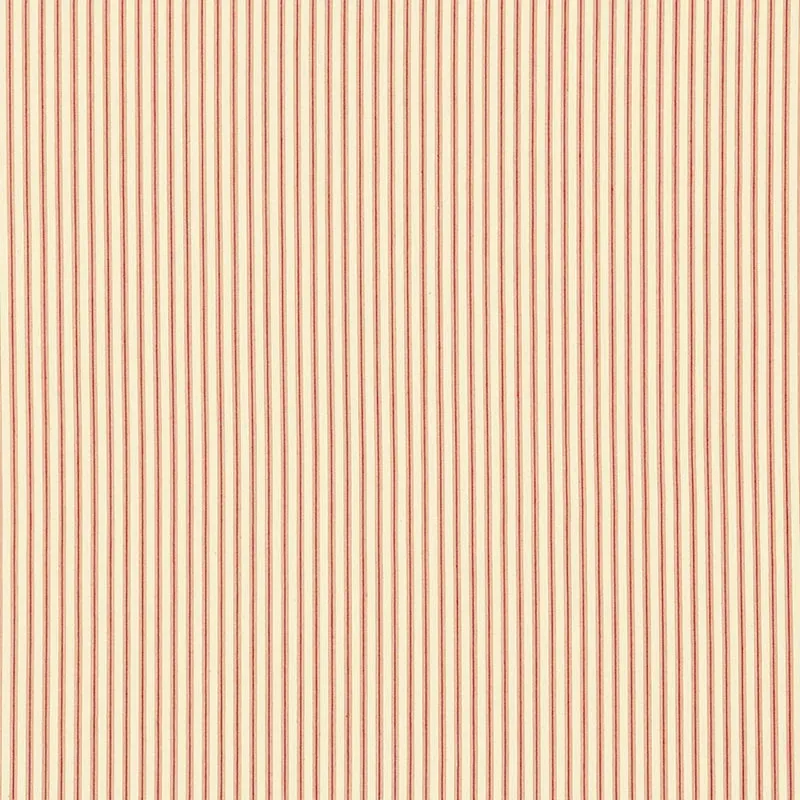 WELLFLEET TICKING STRIPE fabric REGATTA RED color by Schumacher