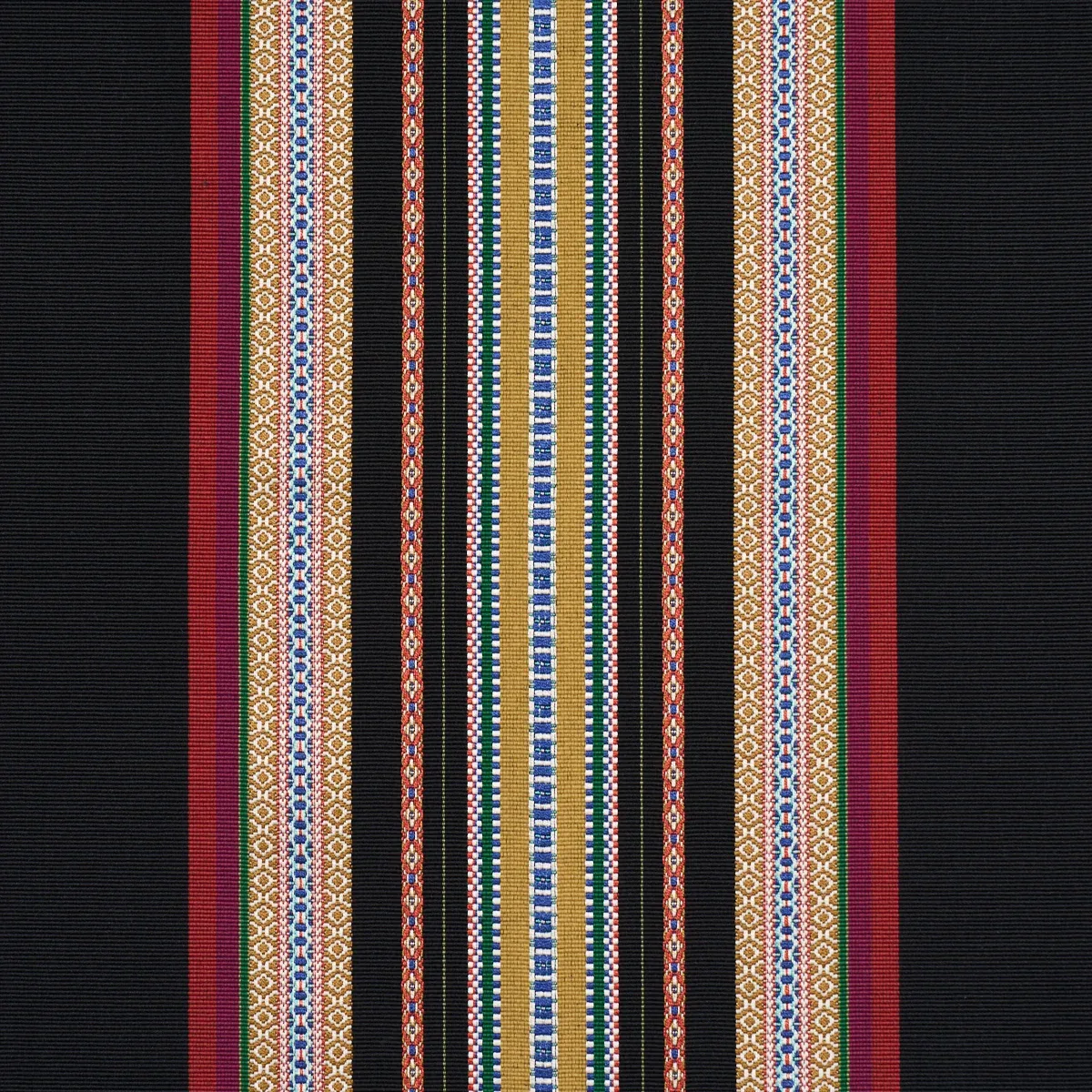 WELLINGTON STRIPE fabric BLACK color by Schumacher