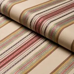 WELLINGTON STRIPE fabric MULTI ON PECAN color by Schumacher