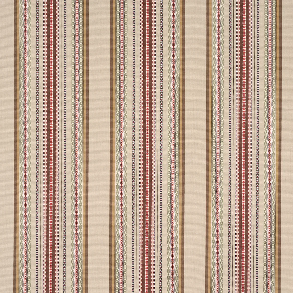 WELLINGTON STRIPE fabric MULTI ON PECAN color by Schumacher