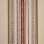 WELLINGTON STRIPE fabric MULTI ON PECAN color by Schumacher