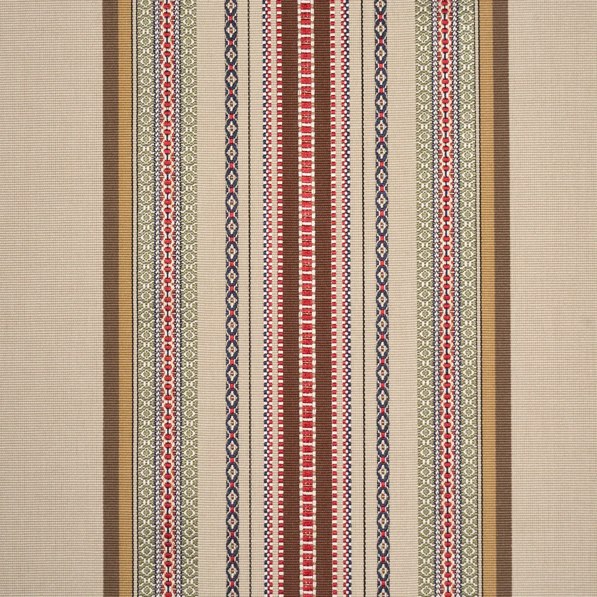 WELLINGTON STRIPE fabric MULTI ON PECAN color by Schumacher