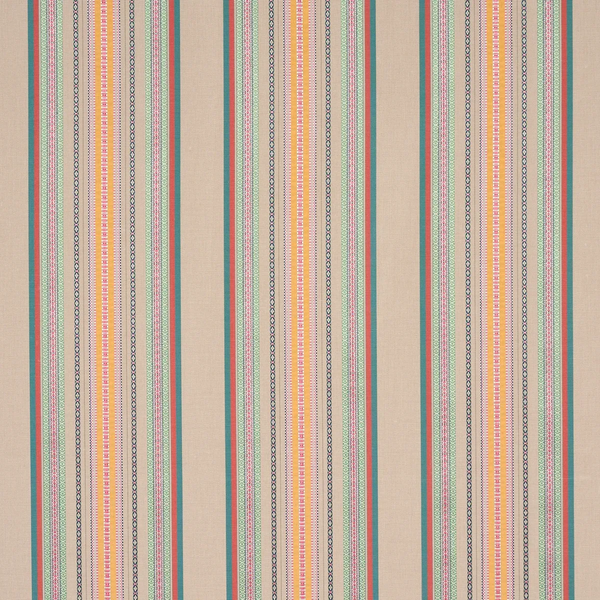 WELLINGTON STRIPE Fabric – NATURAL ON MULTI | Schumacher | W WELLINGTON STRIPE fabric NATURAL ON MULTI color by Schumacher