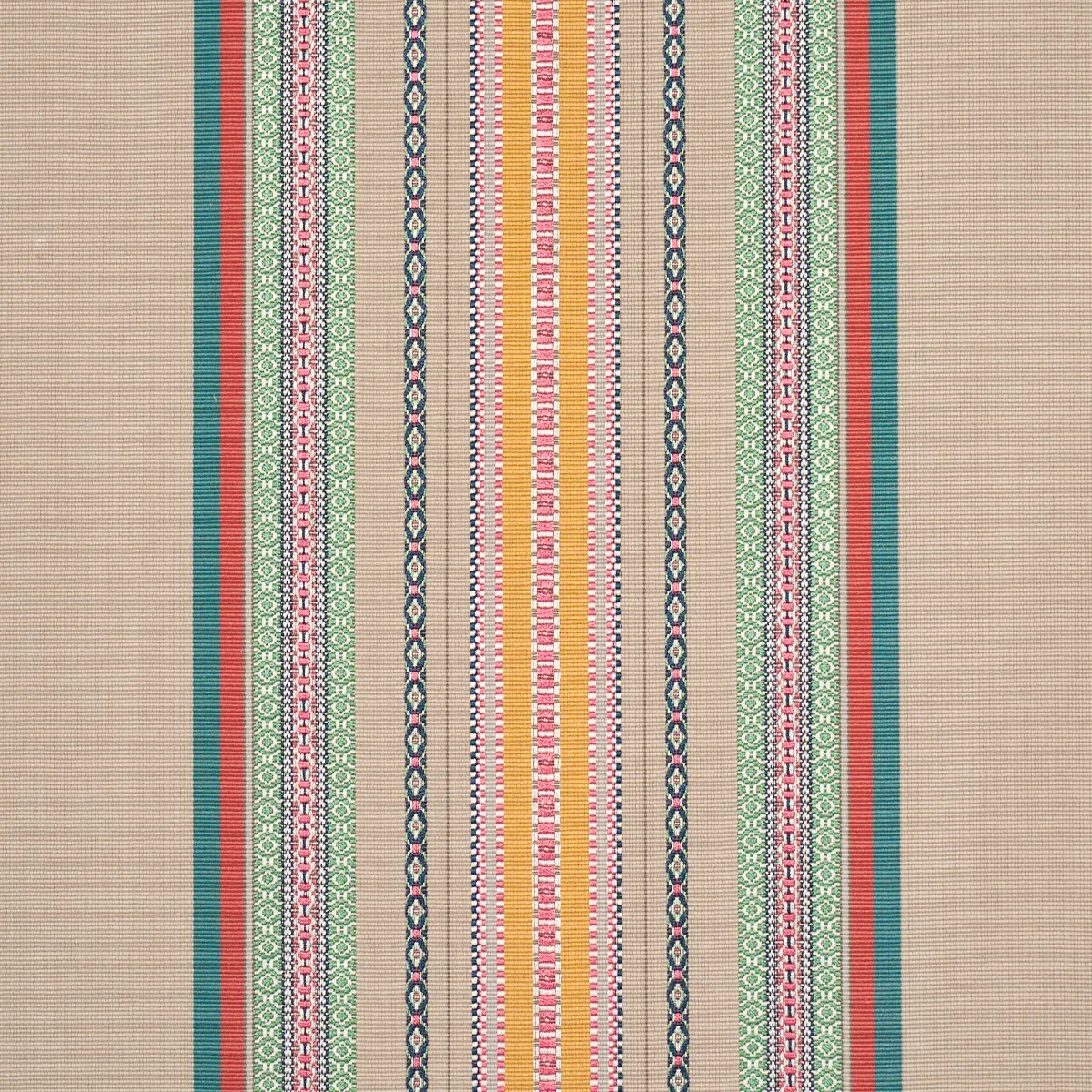 WELLINGTON STRIPE Fabric – NATURAL ON MULTI | Schumacher | W WELLINGTON STRIPE fabric NATURAL ON MULTI color by Schumacher