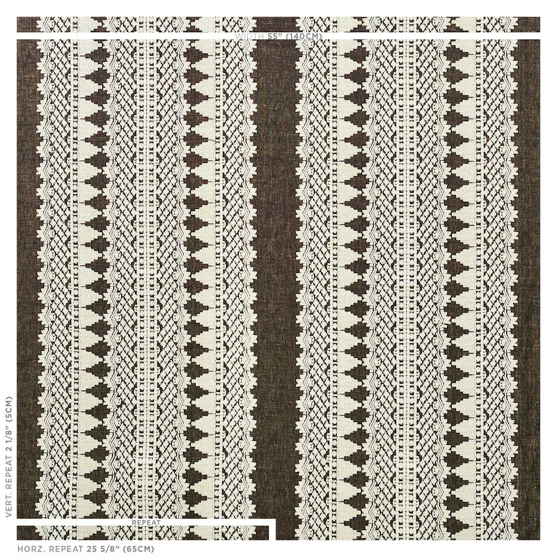 Wentworth Embroidery fabric CARBON color by Schumacher