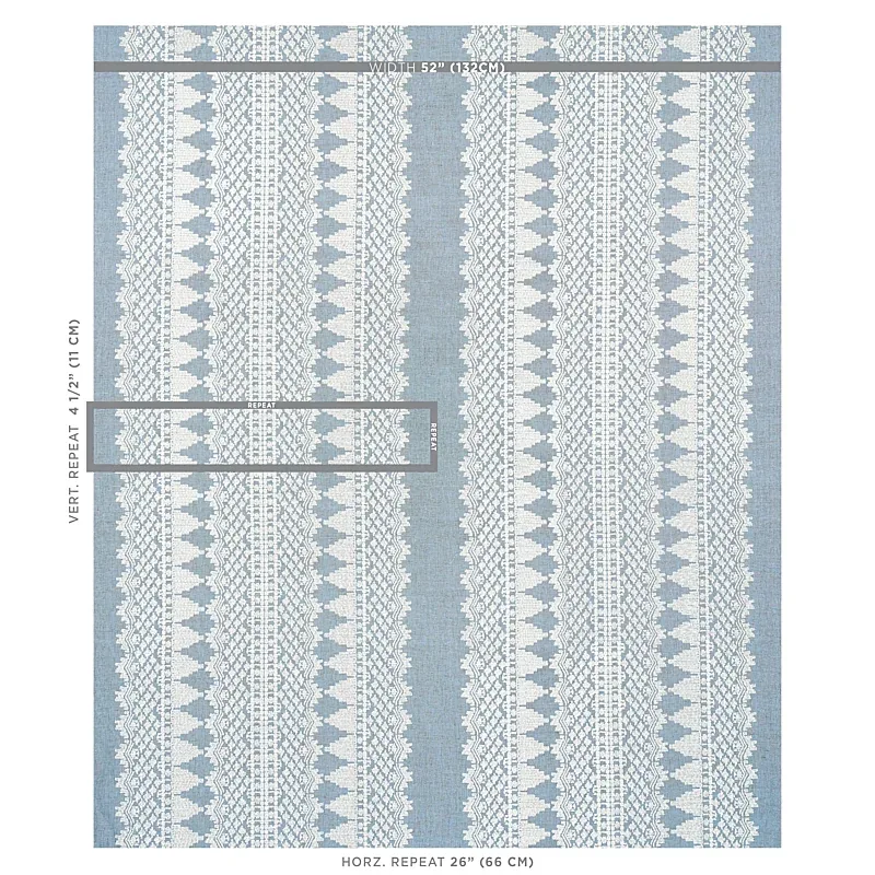 Wentworth Embroidery Fabric – CHAMBRAY | Schumacher | Wallpa Wentworth Embroidery fabric CHAMBRAY color by Schumacher