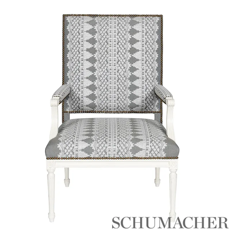 Wentworth Embroidery Fabric – HAZE | Schumacher | Wallpaper Wentworth Embroidery fabric HAZE color by Schumacher