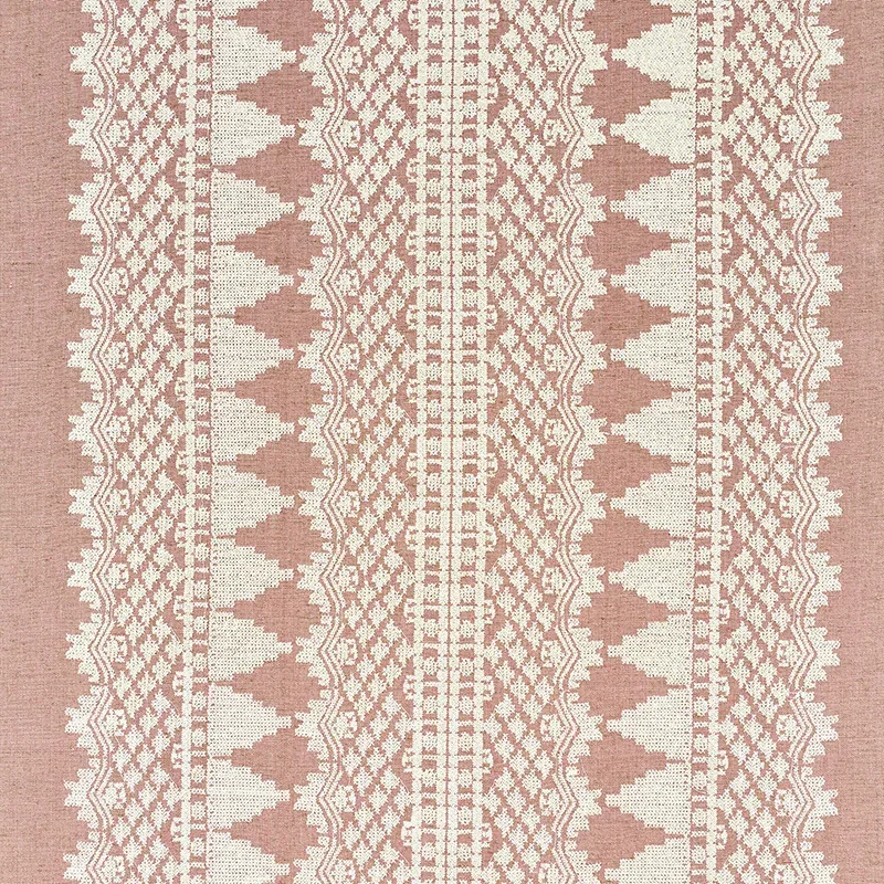 Wentworth Embroidery fabric ROSE color by Schumacher