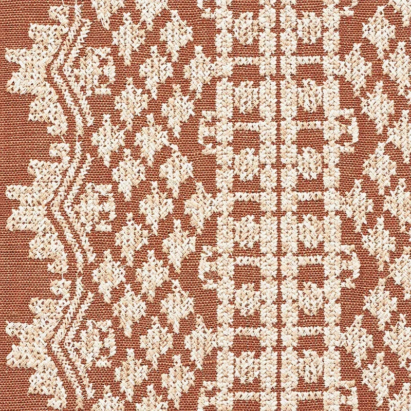 Wentworth Embroidery fabric RUST color by Schumacher