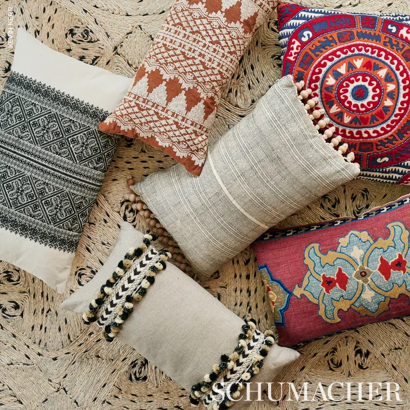 Wentworth Embroidery Fabric – RUST | Schumacher | Wallpaper Wentworth Embroidery fabric RUST color by Schumacher