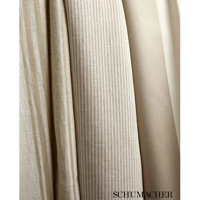 WESLEY TICKING STRIPE Fabric – AQUA | Schumacher | Wallpaper WESLEY TICKING STRIPE fabric AQUA color by Schumacher