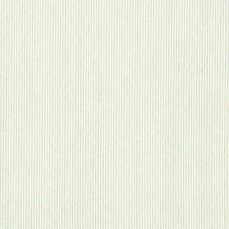 WESLEY TICKING STRIPE fabric AQUA color by Schumacher