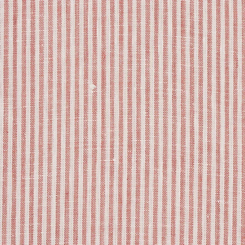 WESLEY TICKING STRIPE fabric CORAL color by Schumacher