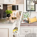 WESLEY TICKING STRIPE Fabric – EBONY | Schumacher | Wallpape WESLEY TICKING STRIPE fabric EBONY color by Schumacher