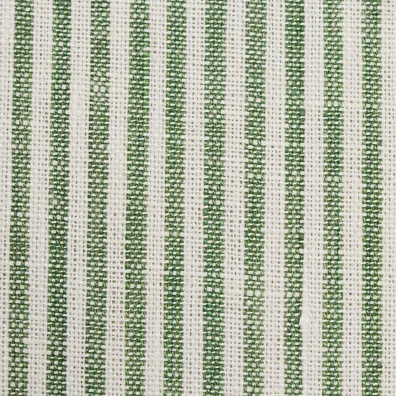 WESLEY TICKING STRIPE fabric GREEN color by Schumacher