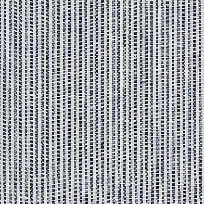WESLEY TICKING STRIPE fabric INDIGO color by Schumacher