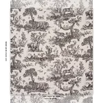 WESTERN TOILE Fabric – CARBON | Schumacher | Wallpaper Twins WESTERN TOILE fabric CARBON color by Schumacher