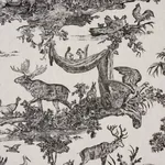 WESTERN TOILE Fabric – CARBON | Schumacher | Wallpaper Twins WESTERN TOILE fabric CARBON color by Schumacher