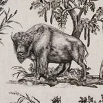 WESTERN TOILE Fabric – CARBON | Schumacher | Wallpaper Twins WESTERN TOILE fabric CARBON color by Schumacher