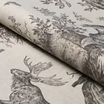 WESTERN TOILE Fabric – CARBON | Schumacher | Wallpaper Twins WESTERN TOILE fabric CARBON color by Schumacher