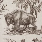 WESTERN TOILE Fabric – SEPIA | Schumacher | Wallpaper Twins WESTERN TOILE fabric SEPIA color by Schumacher