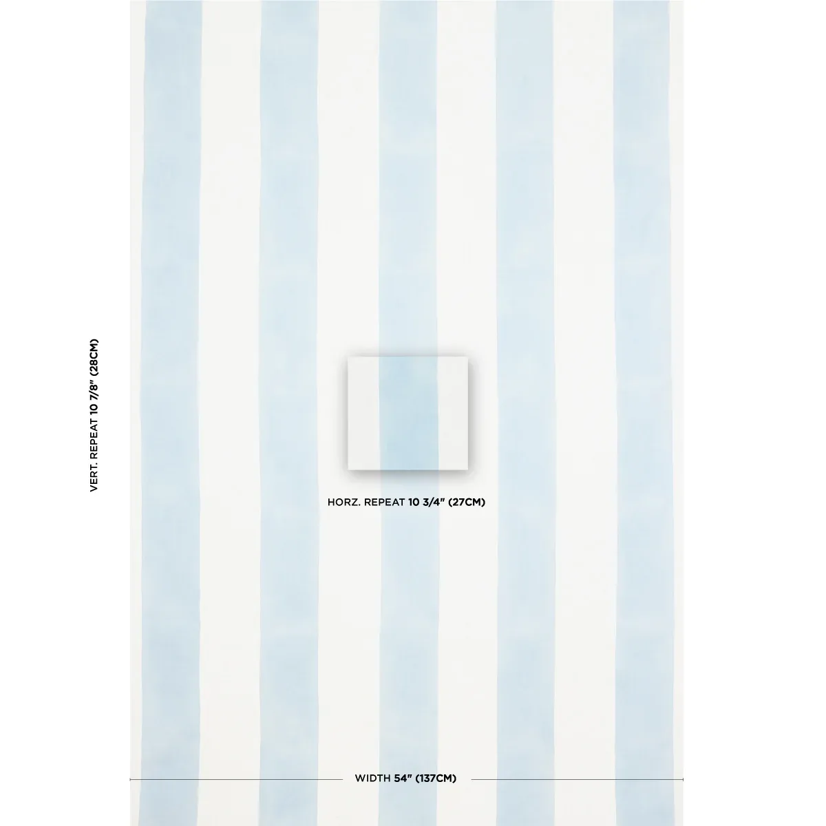 Wide Hand Block Stripe Fabric – BLUE | Schumacher | Wallpape Wide Hand Block Stripe fabric BLUE color by Schumacher