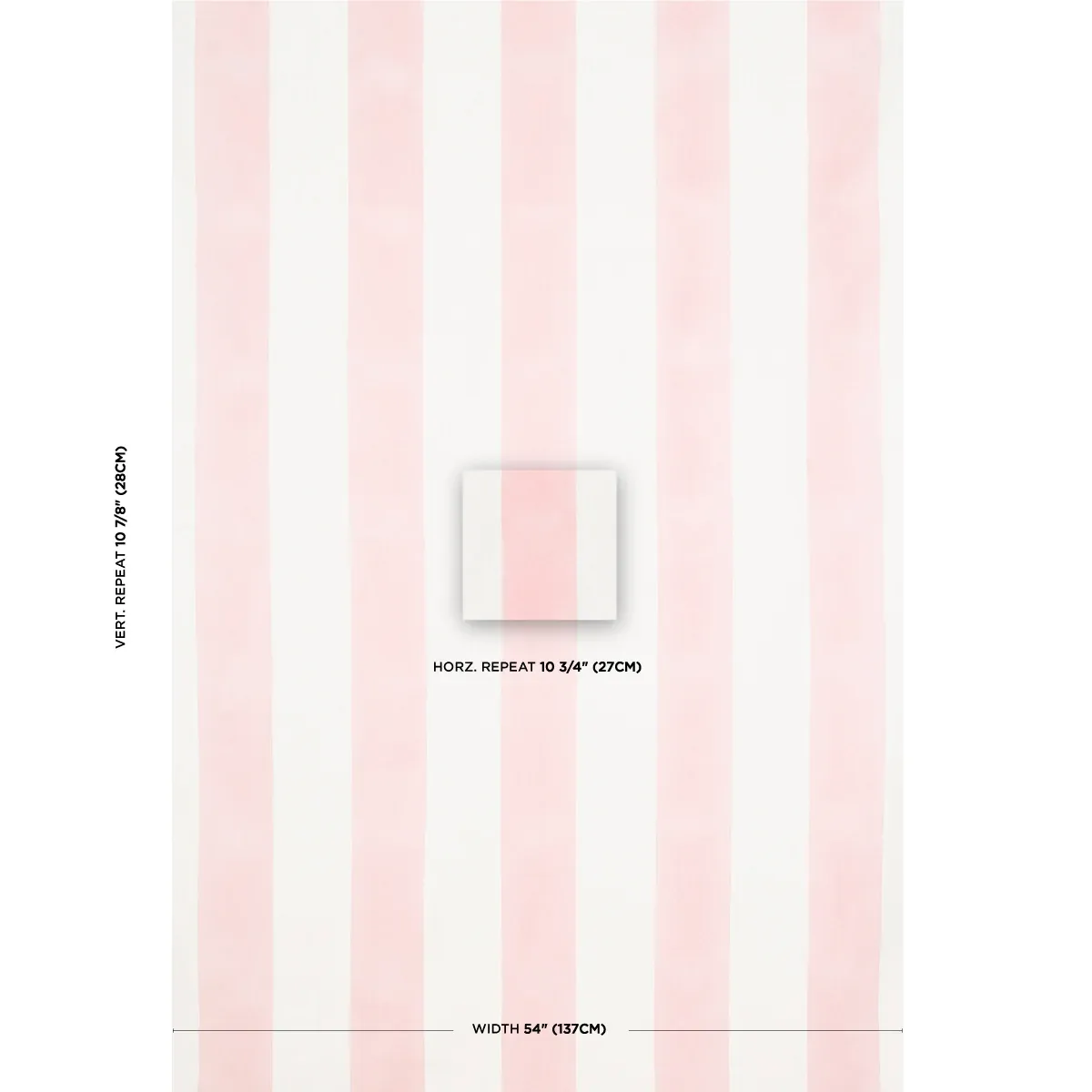 Wide Hand Block Stripe Fabric – PINK | Schumacher | Wallpape Wide Hand Block Stripe fabric PINK color by Schumacher