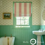 Wide Hand Block Stripe Fabric – PINK | Schumacher | Wallpape Wide Hand Block Stripe fabric PINK color by Schumacher