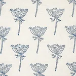 Wild Carrot Hand Block Print Fabric – INDIGO | Schumacher | Wild Carrot Hand Block Print fabric INDIGO color by Schumacher