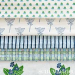 Wild Carrot Hand Block Print Fabric – INDIGO | Schumacher | Wild Carrot Hand Block Print fabric INDIGO color by Schumacher