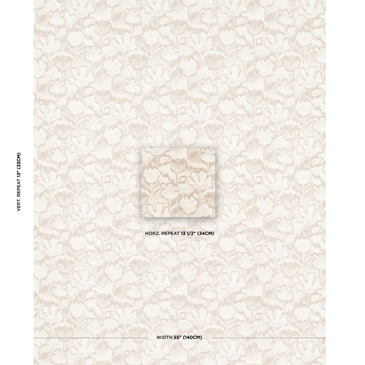 WILD FLOWER fabric BARLEY color by Schumacher