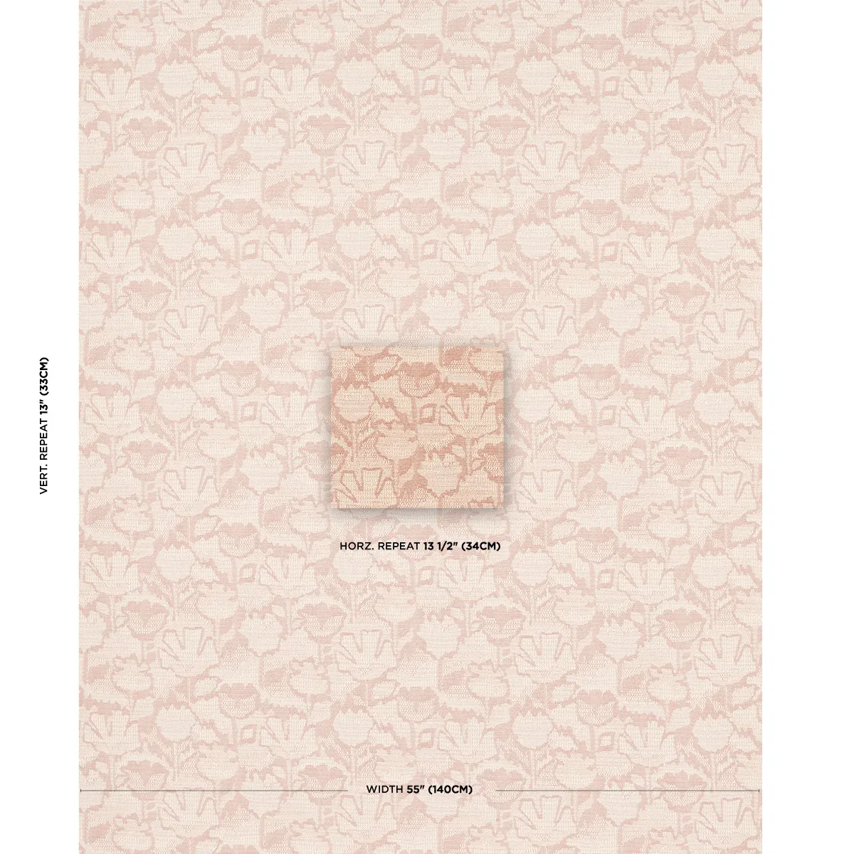 WILD FLOWER fabric BRICK color by Schumacher