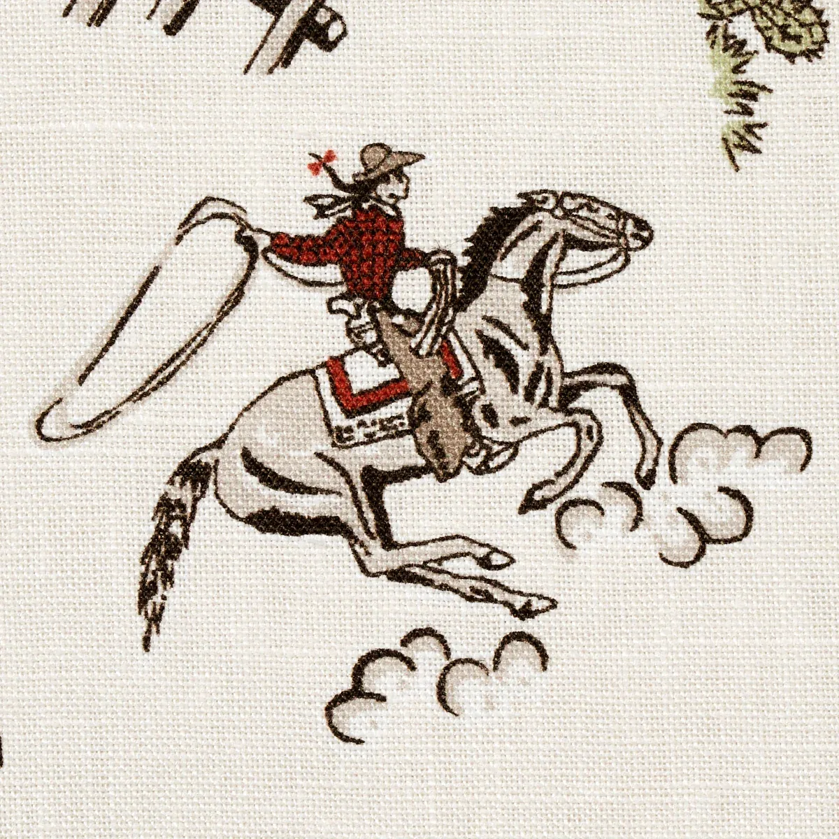 WILD WEST PERFORMANCE LINEN fabric CREAM color by Schumacher