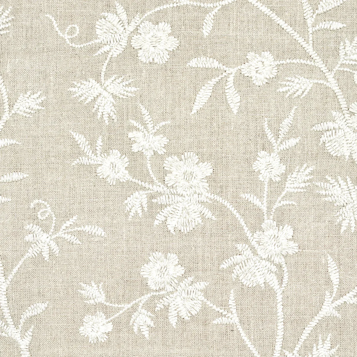 Wildflower Embroidery fabric LINEN color by Schumacher