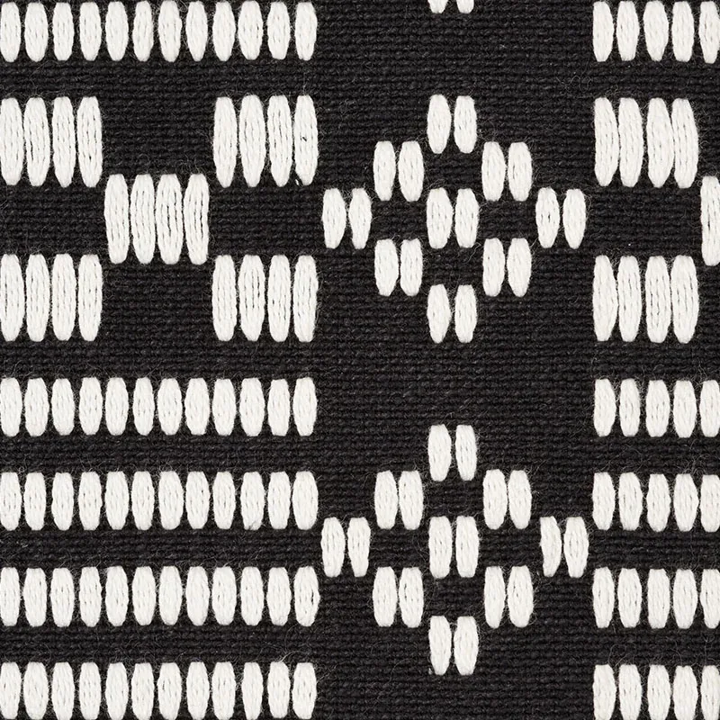 WILSON EMBROIDERY Fabric – BLACK | Schumacher | Wallpaper Tw WILSON EMBROIDERY fabric BLACK color by Schumacher