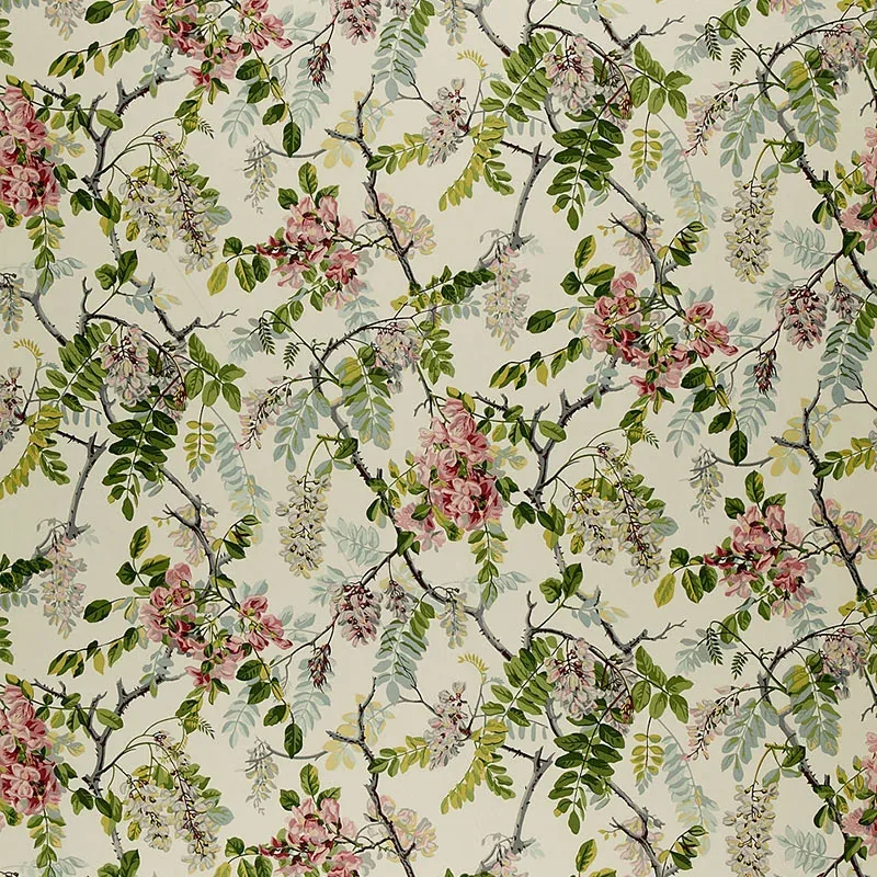 WISTERIA VINE fabric IVORY color by Schumacher