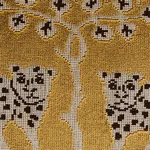 WOODLAND LEOPARD VELVET Fabric – GOLD | Schumacher | Wallpap WOODLAND LEOPARD VELVET fabric GOLD color by Schumacher