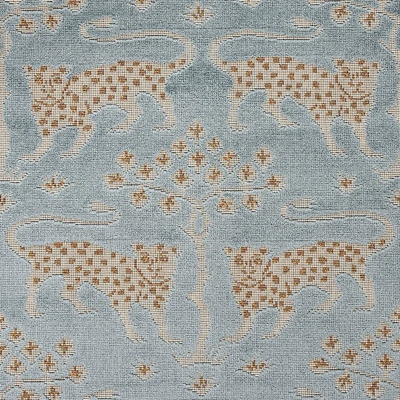 WOODLAND LEOPARD VELVET Fabric – MINERAL | Schumacher | Wall WOODLAND LEOPARD VELVET fabric MINERAL color by Schumacher