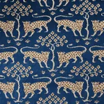 WOODLAND LEOPARD VELVET Fabric – SAPPHIRE | Schumacher | Wal WOODLAND LEOPARD VELVET fabric SAPPHIRE color by Schumacher