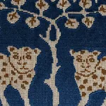WOODLAND LEOPARD VELVET Fabric – SAPPHIRE | Schumacher | Wal WOODLAND LEOPARD VELVET fabric SAPPHIRE color by Schumacher