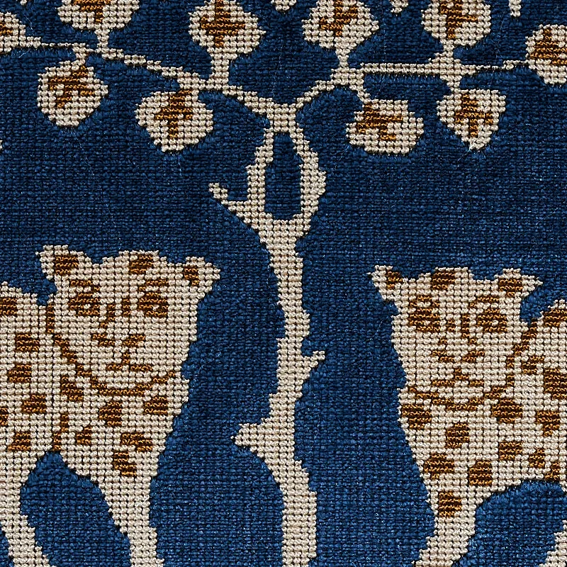 WOODLAND LEOPARD VELVET Fabric – SAPPHIRE | Schumacher | Wal WOODLAND LEOPARD VELVET fabric SAPPHIRE color by Schumacher