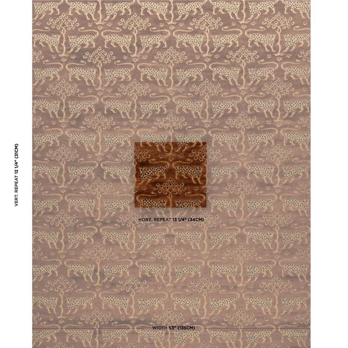 WOODLAND LEOPARD VELVET Fabric – SEPIA | Schumacher | Wallpa WOODLAND LEOPARD VELVET fabric SEPIA color by Schumacher