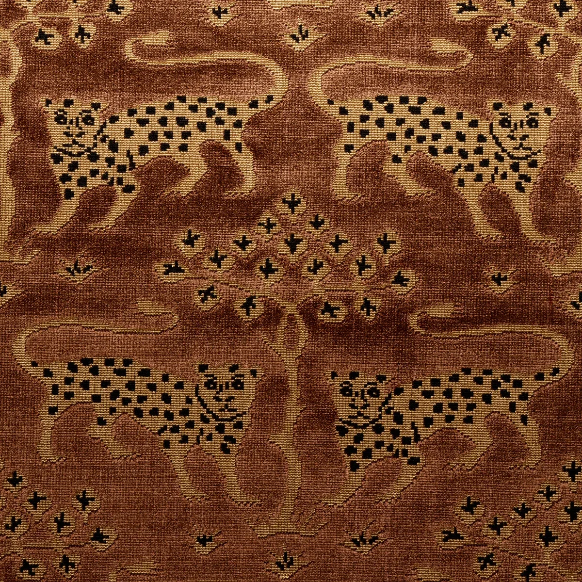 WOODLAND LEOPARD VELVET Fabric – SEPIA | Schumacher | Wallpa WOODLAND LEOPARD VELVET fabric SEPIA color by Schumacher
