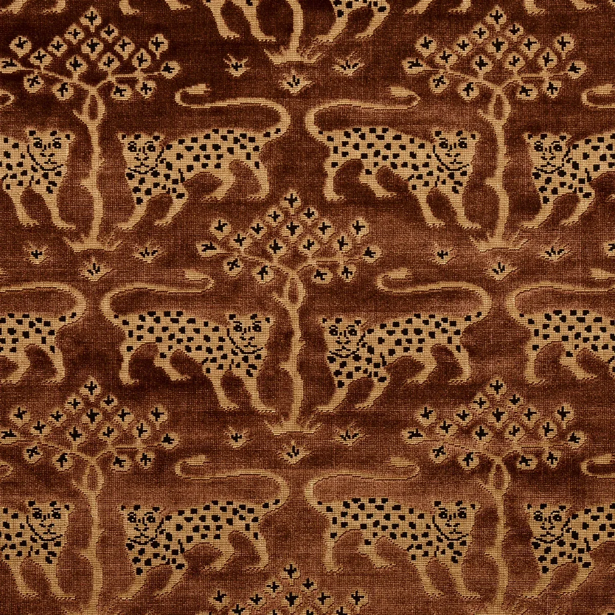 80083 | WOODLAND LEOPARD VELVET – SEPIA